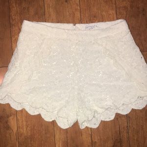Off-White Scallop Lace Shorts